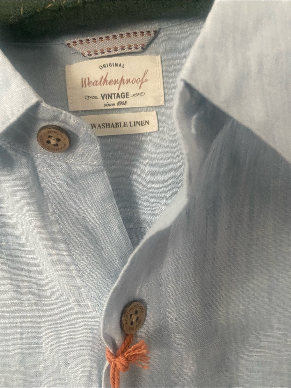 Weatherproof Light Blue Short-Sleeve Button-Down Linen Shirt - Picture 2 of 5